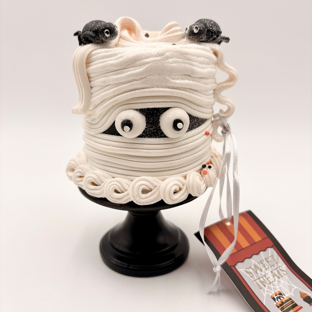 Sweet Treats Halloween Mummy Cake Fake Bake Figurine Spooky Tiered Tray Decor 6"